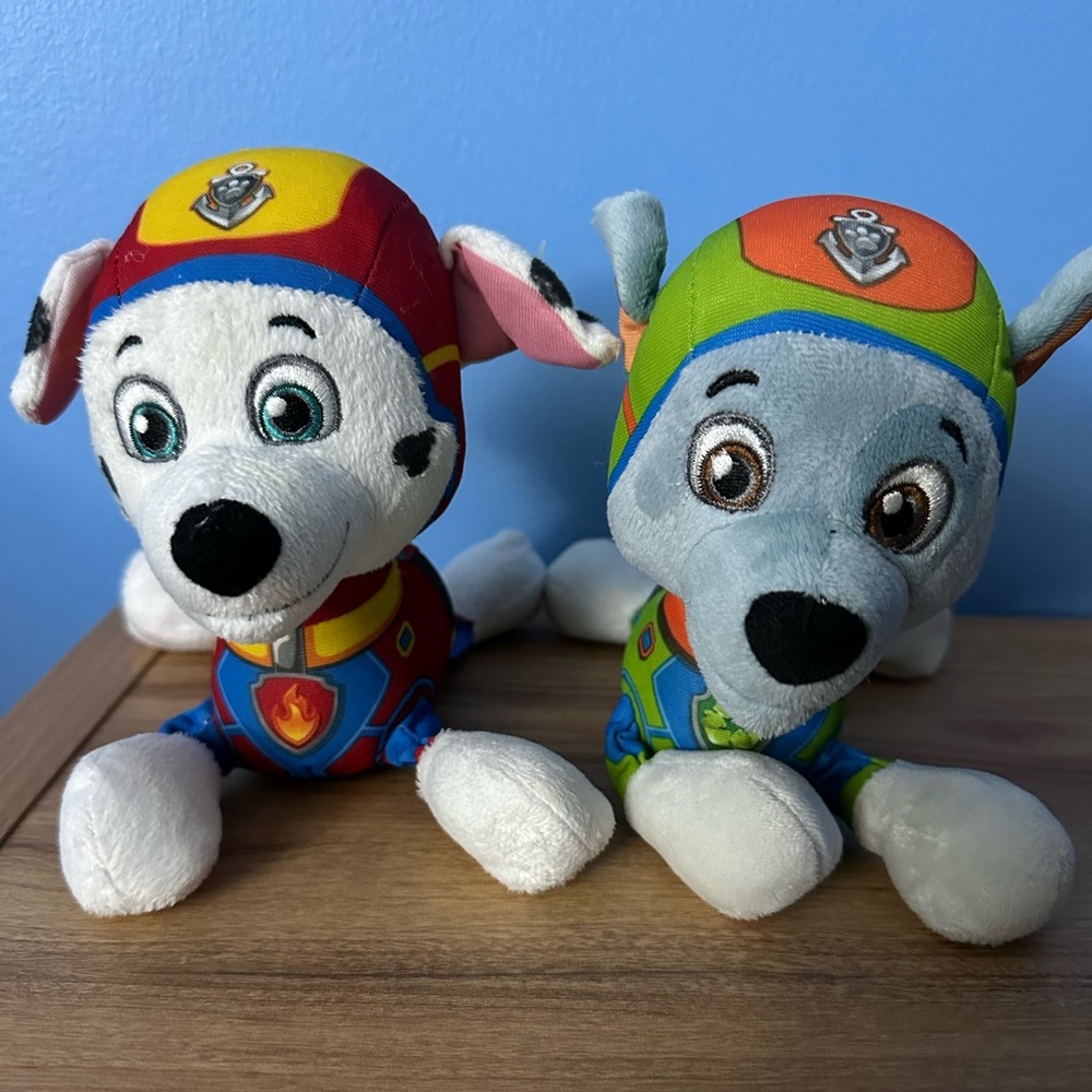 Paw Patrol Aqua Pup Plush Bundle Marshall & Rocky